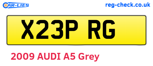 X23PRG are the vehicle registration plates.