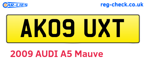 AK09UXT are the vehicle registration plates.