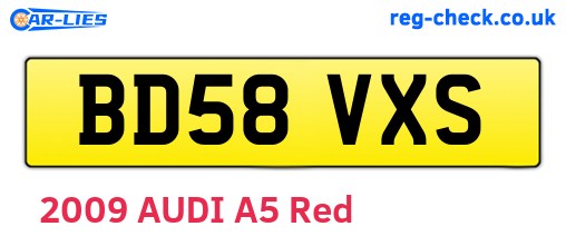 BD58VXS are the vehicle registration plates.