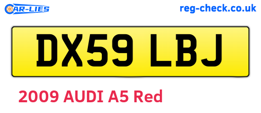 DX59LBJ are the vehicle registration plates.