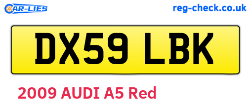 DX59LBK are the vehicle registration plates.
