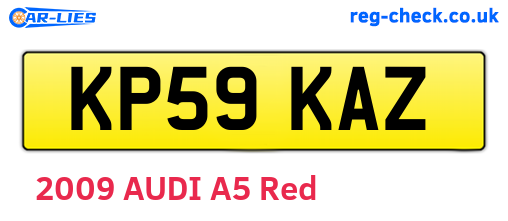 KP59KAZ are the vehicle registration plates.