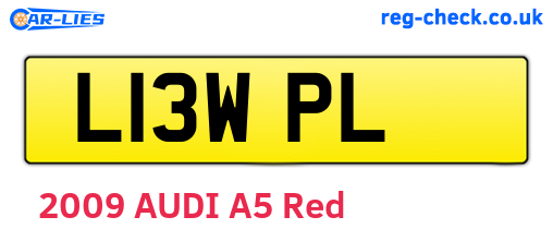 L13WPL are the vehicle registration plates.