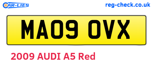 MA09OVX are the vehicle registration plates.