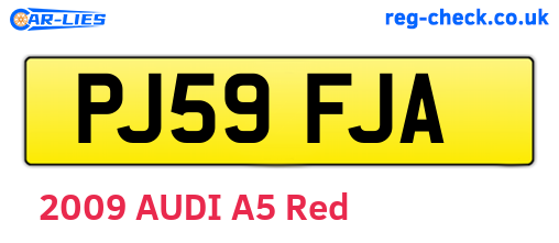 PJ59FJA are the vehicle registration plates.