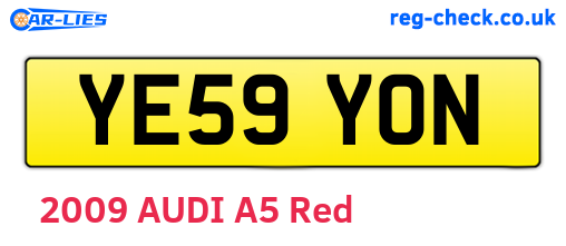YE59YON are the vehicle registration plates.
