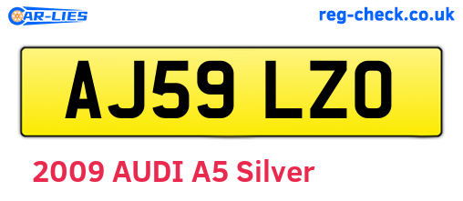 AJ59LZO are the vehicle registration plates.