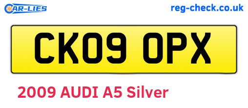 CK09OPX are the vehicle registration plates.
