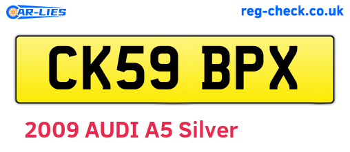 CK59BPX are the vehicle registration plates.