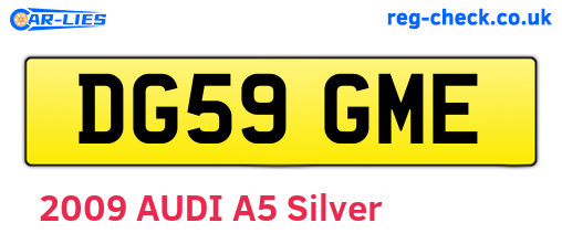DG59GME are the vehicle registration plates.