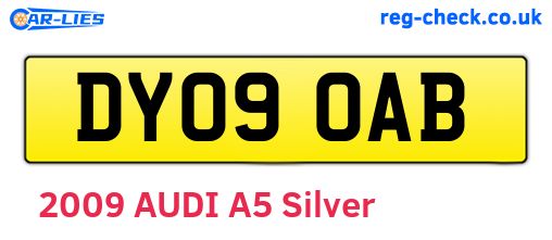 DY09OAB are the vehicle registration plates.