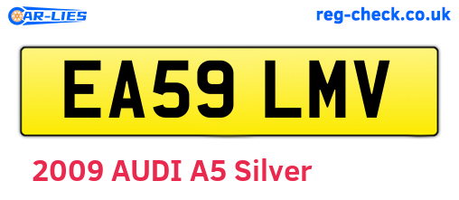 EA59LMV are the vehicle registration plates.