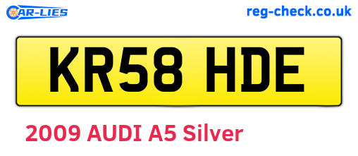 KR58HDE are the vehicle registration plates.