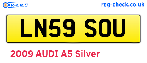 LN59SOU are the vehicle registration plates.