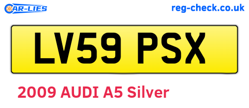 LV59PSX are the vehicle registration plates.