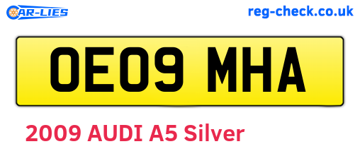 OE09MHA are the vehicle registration plates.
