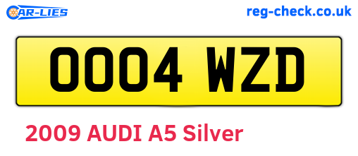 OO04WZD are the vehicle registration plates.