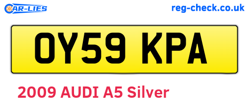 OY59KPA are the vehicle registration plates.