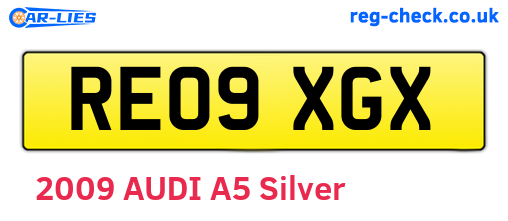 RE09XGX are the vehicle registration plates.