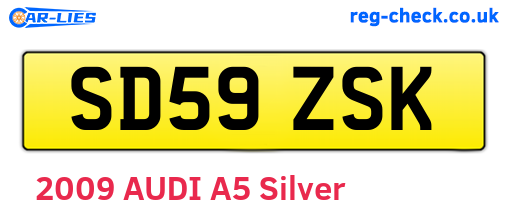 SD59ZSK are the vehicle registration plates.