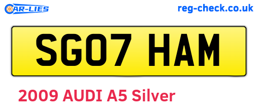 SG07HAM are the vehicle registration plates.