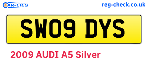 SW09DYS are the vehicle registration plates.