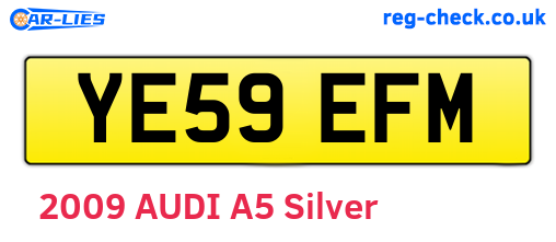 YE59EFM are the vehicle registration plates.