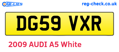 DG59VXR are the vehicle registration plates.