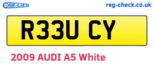 R33UCY are the vehicle registration plates.