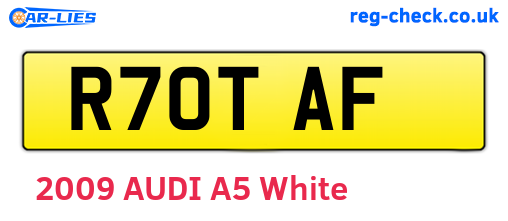 R70TAF are the vehicle registration plates.
