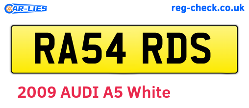 RA54RDS are the vehicle registration plates.