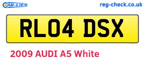 RL04DSX are the vehicle registration plates.