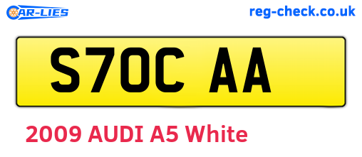 S70CAA are the vehicle registration plates.