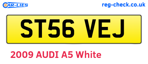 ST56VEJ are the vehicle registration plates.