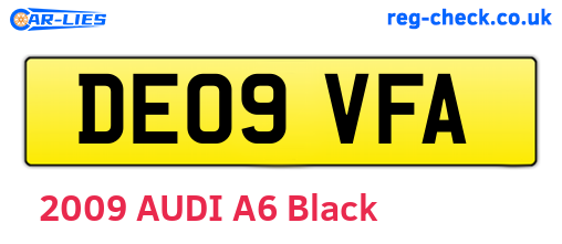 DE09VFA are the vehicle registration plates.