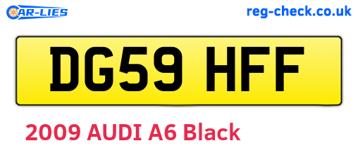 DG59HFF are the vehicle registration plates.