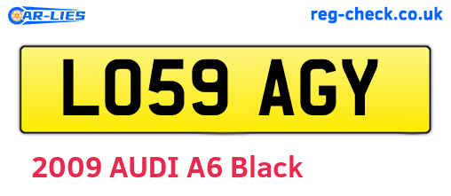 LO59AGY are the vehicle registration plates.