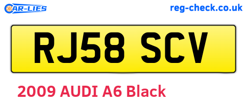 RJ58SCV are the vehicle registration plates.