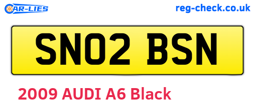 SN02BSN are the vehicle registration plates.
