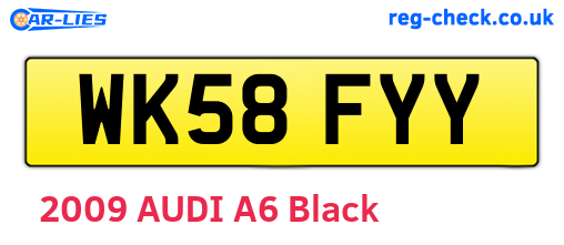 WK58FYY are the vehicle registration plates.