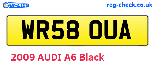 WR58OUA are the vehicle registration plates.