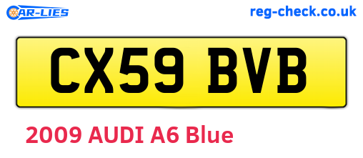 CX59BVB are the vehicle registration plates.