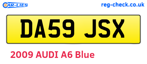 DA59JSX are the vehicle registration plates.