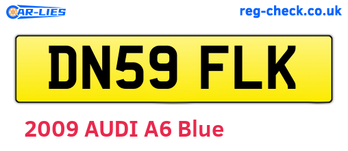 DN59FLK are the vehicle registration plates.