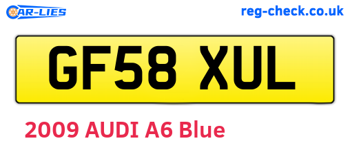 GF58XUL are the vehicle registration plates.