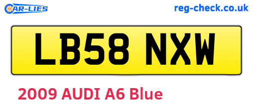 LB58NXW are the vehicle registration plates.