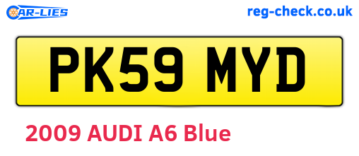 PK59MYD are the vehicle registration plates.