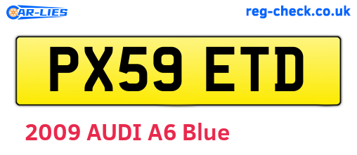 PX59ETD are the vehicle registration plates.