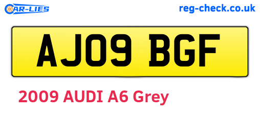 AJ09BGF are the vehicle registration plates.