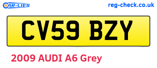 CV59BZY are the vehicle registration plates.